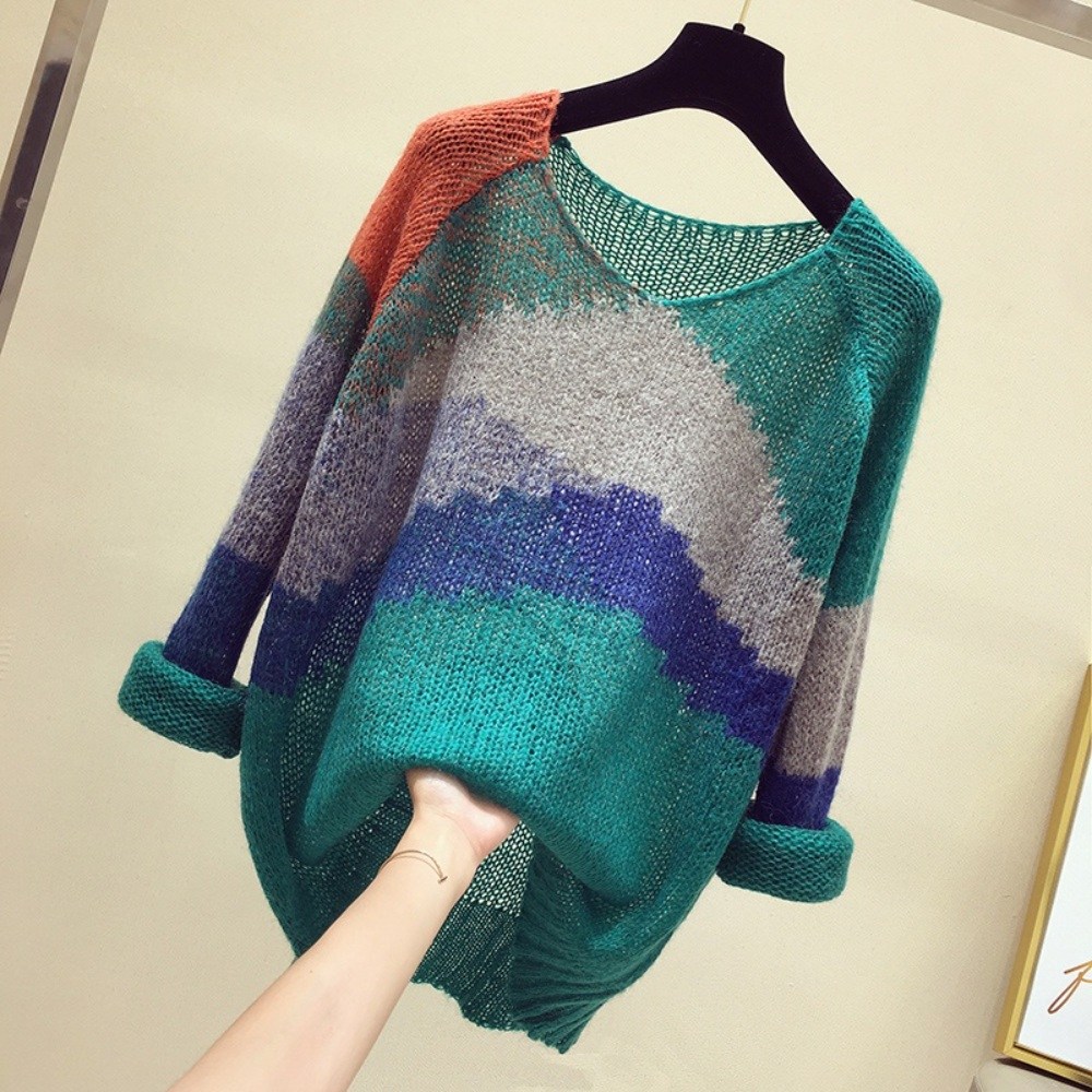 라쿤걸 여성 라운드 넥 얇은 스웨터 AW525